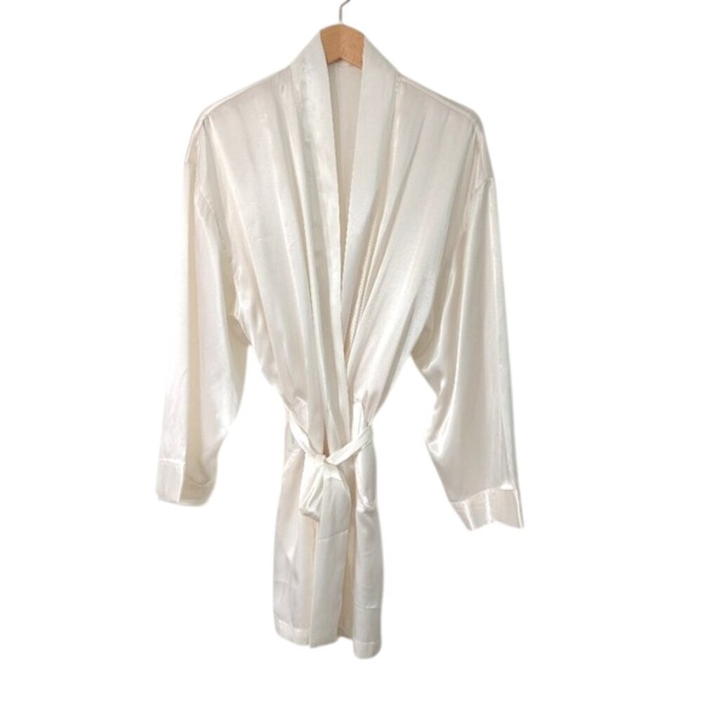 Victoria's Secret Y2K Ivory Satin Robe Intimates & Sleepwear One Size